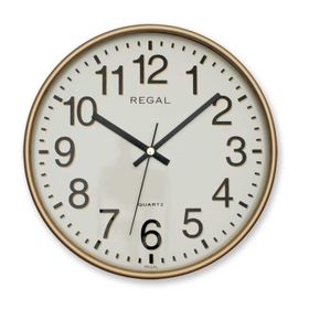 Regal 0252 GI Yuvarlak 26 Cm Yaldız Çerç. Duvar Saati