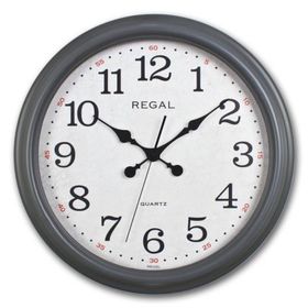 Regal 9108-D2 Gri Eskitme Büyük Boy Duvar Saati