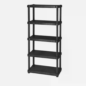 Regalux 80x30x188 cm Siyah 5 Katlı Plastik Raf