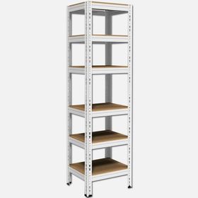 Regalux Metal Ahşap 180x50x40 cm Gri 6 Katlı Raf