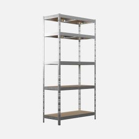 Regalux Metal Ahşap 90x40x180 cm Gri 5 Katlı Raf
