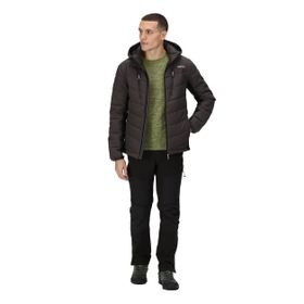 Regatta RMN199 Cranmore Puffer Antrasit Kapüşonlu Zip Erkek Ceket