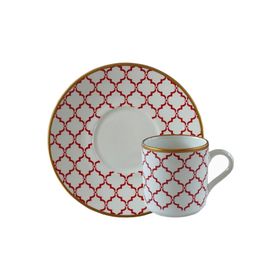 Regna Home Harmony Luna Kırmızı 6 Kişilik Kahve Fincan Takımı