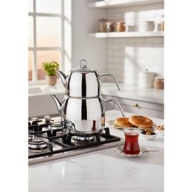 Regno 304 Paslanmaz Çelik 4.5 lt + 2.5 lt Çaydanlık Seti