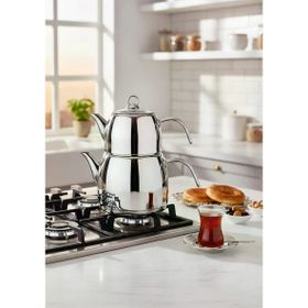 Regno 304 Paslanmaz Çelik 4.5 lt + 2.5 lt Çaydanlık Seti