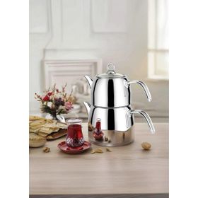 Regno 304 Paslanmaz Çelik 4.5 lt + 2.5 lt Çaydanlık Seti