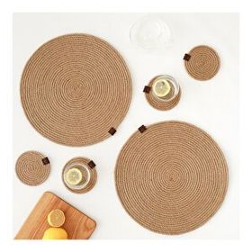 Rek Home 2 Adet Jüt Halat 36x36 CM Sofra Sunum Tabak Altlığı Supla Amerikan Servisi