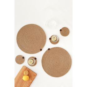 Rek Home 2 Adet Jüt Halat 36x36 CM Sofra Sunum Tabak Altlığı Supla Amerikan Servisi