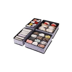 Rek Home 4'lü Lacivert Çocuk Odası Dolap Çekmece İçi Çorap Düzenleyici Petek Akordiyon Organizer
