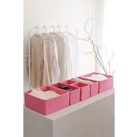 Rek Home 6'lı Pembe Çocuk Odası Dolap Çamaşır Çekmece İçi Düzenleyici Saklama Kutusu Organizer