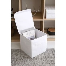 Rek Home Beyaz Kapaklı Dolap İçi Çamaşır Oyuncak Düzenleyici 28x28x28 cm Katlanır Saklama Kutusu