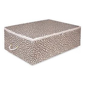 Rek Home Büyük Boy 62x46x22 cm Gri Yaprak Baskılı Baza Altı Yastık Yorgan Kazak Hurç