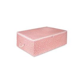 Rek Home Büyük Boy 62x46x22 cm Pudra Yaprak Baskılı Baza Altı Yastık Yorgan Kazak Hurç