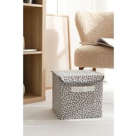 Rek Home Gri Yaprak Kapaklı 28x28x28 cm Dolap İçi Çamaşır Oyuncak Düzenleyici Katlanır Saklama Kutusu