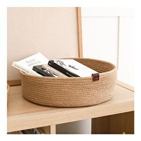 Rek Home Jüt Halat Düzenleyici Saklama Dekoratif 25x9 cm Hasır Sepet Organizer