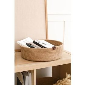Rek Home Jüt Halat Düzenleyici Saklama Dekoratif 25x9 cm Hasır Sepet Organizer