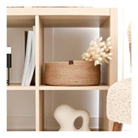 Rek Home Jüt Halat Düzenleyici Saklama Dekoratif 30x12 cm Hasır Sepet Organizer