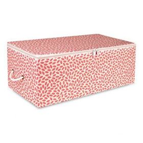 Rek Home Orta Boy 52x28x21 cm Pudra Yaprak Baskılı Baza Altı Kazak Pike Battaniye Giysi Kıyafet Hurç