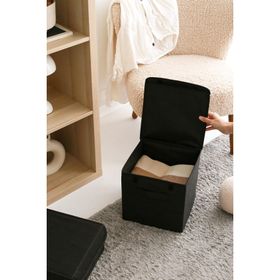 Rek Home Siyah Kapaklı 28x28x28 cm Dolap İçi Çamaşır Oyuncak Düzenleyici Katlanır Saklama Kutusu