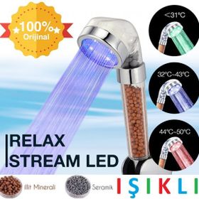 Relax Stream Led Işıklı %50 Su Tasarruflu Kokulu ve Arıtmalı Duş Başlığı