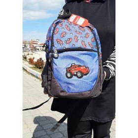 Relaxion 1350 Lacivert-Siyah 4 Bölmeli Arabalı Erkek Çocuk Okul Çantası