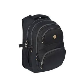 Relaxion RLX2226 Siyah 5 Bölmeli Su Geçirmez Astarlı Kumaş Ergonomik Okul Sırt Çantası