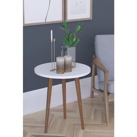 Remaks Barcelona Fiskos Çay Sehpası Yan Sehpa Beyaz Servis Sehpası Saksılık