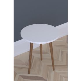 Remaks Barcelona Fiskos Çay Sehpası Yan Sehpa Beyaz Servis Sehpası Saksılık