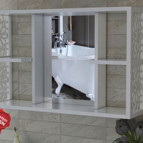Remaks Beyaz Aynalı Lavabo Banyo Dolabı