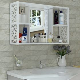 Remaks Beyaz Aynalı Lavabo Banyo Dolabı