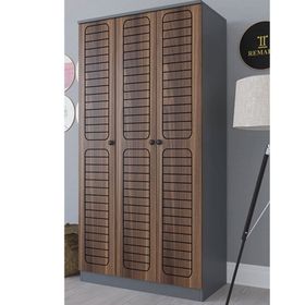 Remaks Fuga 3 Kapaklı Antrasit Ceviz Elbise Dolabı