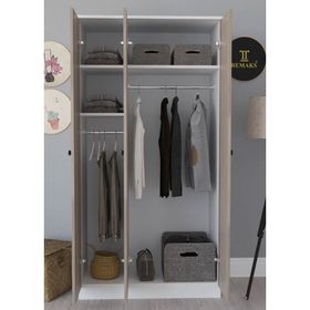 Remaks Fuga 3 Kapaklı Beyaz-Cordoba Elbise Dolabı