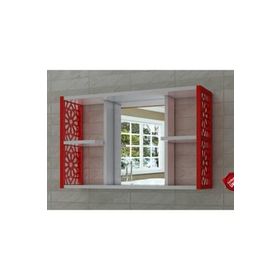 Remaks Kırmızı Aynalı Lavabo Banyo Dolabı