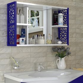 Remaks Mavi Aynalı Lavabo Banyo Dolabı