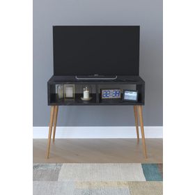 Remaks Retro Siyah Mermer Tv Sehpası