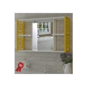 Remaks Sarı Aynalı Lavabo Banyo Dolabı