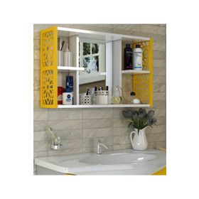 Remaks Sarı Aynalı Lavabo Banyo Dolabı