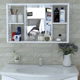 Remaks Siyah Aynalı Lavabo Banyo Dolabı