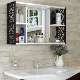 Remaks Siyah Aynalı Lavabo Banyo Dolabı