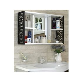 Remaks Siyah Aynalı Lavabo Banyo Dolabı