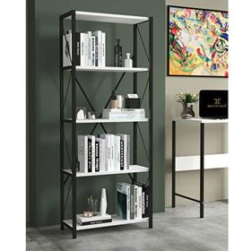 Remaks Small 5 Raflı Metal Beyaz Kitaplık