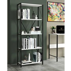 Remaks Small 5 Raflı Metal Beyaz Kitaplık