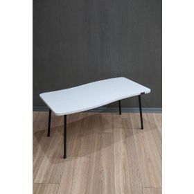 Remaks Yakamoz Metal Ayaklı Beyaz Orta Sehpa