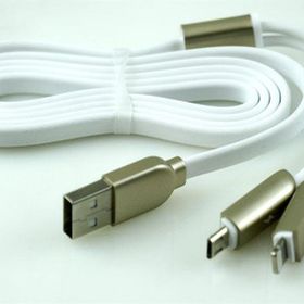 Remax Sametime Beyaz İphone Lightning ve Samsung Micro Usb kablo