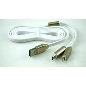 Remax Sametime Beyaz İphone Lightning ve Samsung Micro Usb kablo