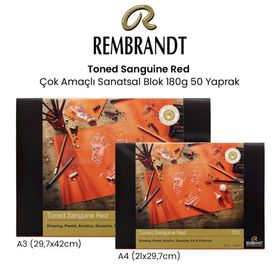 Rembrandt Toned Sanguine 180 gr 50 Yaprak Red Çok Amaçlı Sanatsal Blok