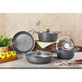 Remetta Gri Granit Delüx 7 Parça Tencere Takımı