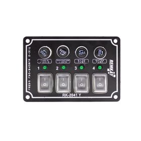 Remkay 12V 4'lü İzoleli Yatay Switch Panel