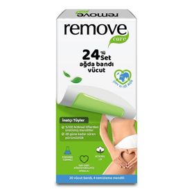 Remove Care İnatçı ve Sık Tüyler 24'lü Vücut Ağda Bandı