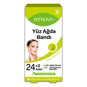 Remove İnatçı ve Sık Tüyler 24'lü Yüz Ağda Bandı